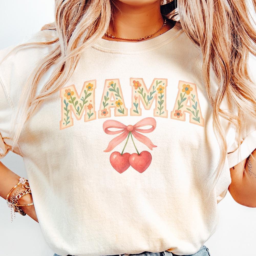 Cherry Bow Coquette Mama PNG, Mom Coquette Png - 300 DPI Design for T-Shirt