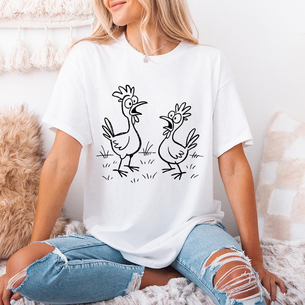 Funny Cartoon Chickens PNG, Whimsical Chicken Clipart - 300 DPI Design