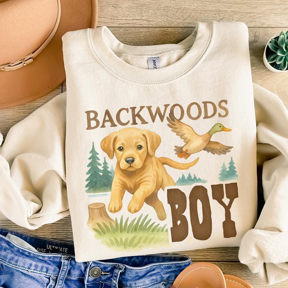 Backwoods png, brown Labrador hunting dog png - 300 DPI Design for T-Shirt