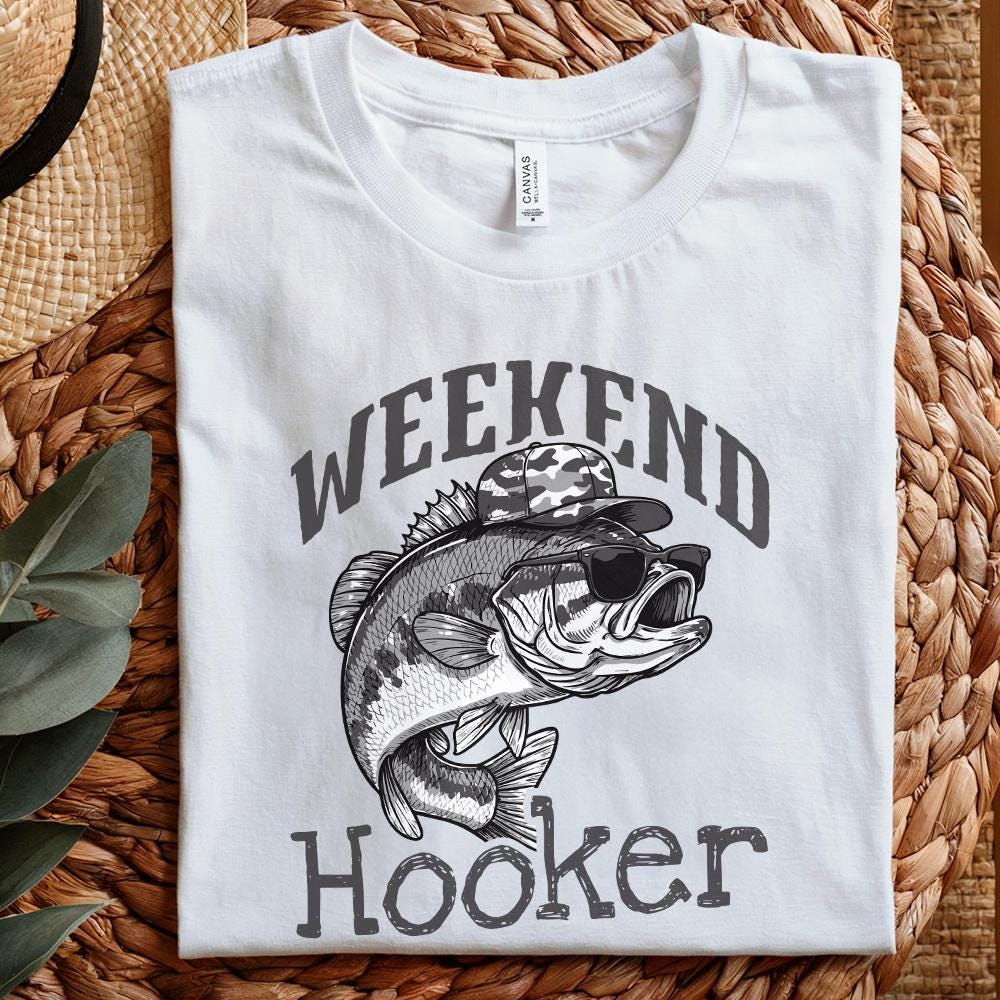 Camo Cap Weekend Hooker PNG, Colorful Fishing - 300 DPI Design for T-Shirt