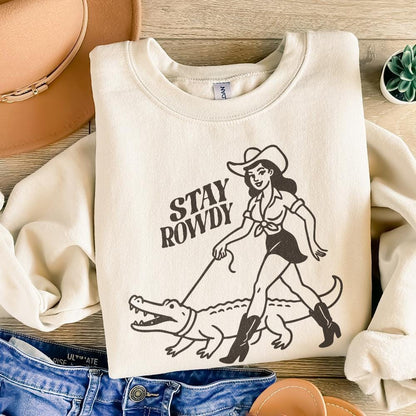 Stay Rowdy PNG, Funny Cowgirl PNG - 300 DPI Design for T-Shirt