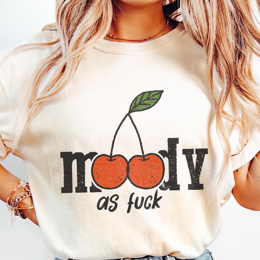 Trendy Moody Cherries Design PNG - Retro Aesthetic Art for Apparel Wall