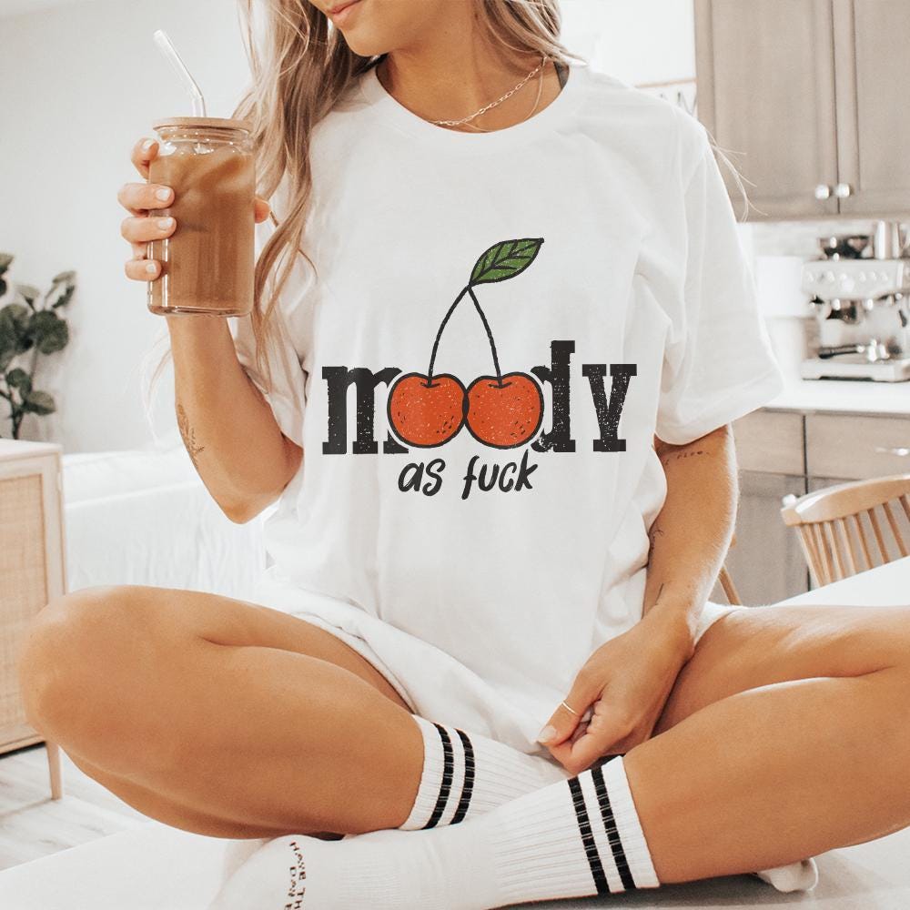 Trendy Moody Cherries Design PNG - Retro Aesthetic Art for Apparel Wall