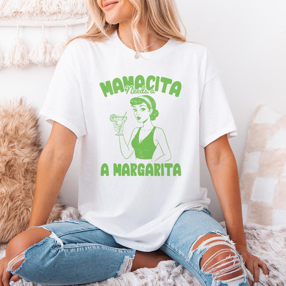 Mamacita Needs A Margarita PNG, Retro Graphic - 300 DPI Design for T-Shirt