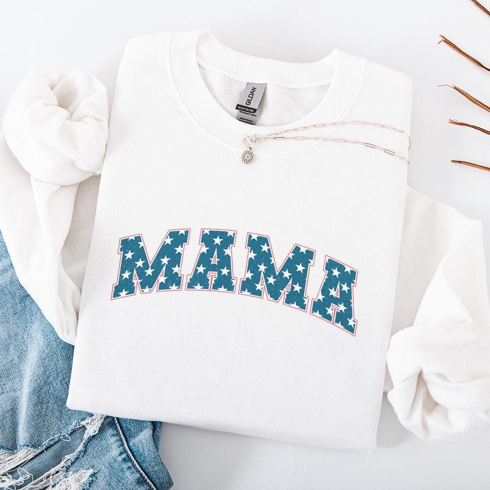 Mama Distressed PNG, Patriotic Independence Day 4th of July USA Design -