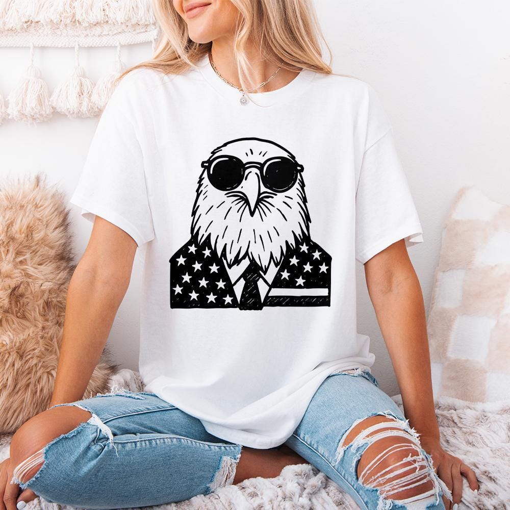 Patriotic 4th of July PNG, American Eagle Vintage Design - 300 DPI Design