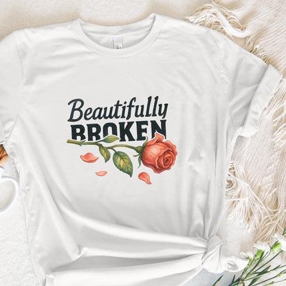 Beautifully Broken, Heartbreak Rose Png - 300 DPI Design for T-Shirt