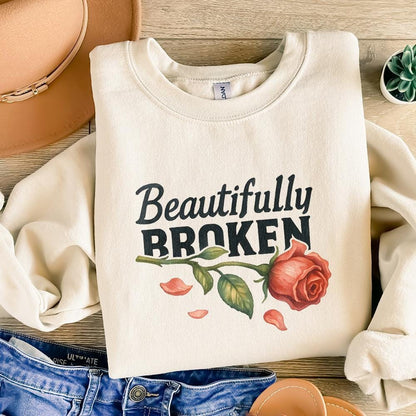 Beautifully Broken, Heartbreak Rose Png - 300 DPI Design for T-Shirt