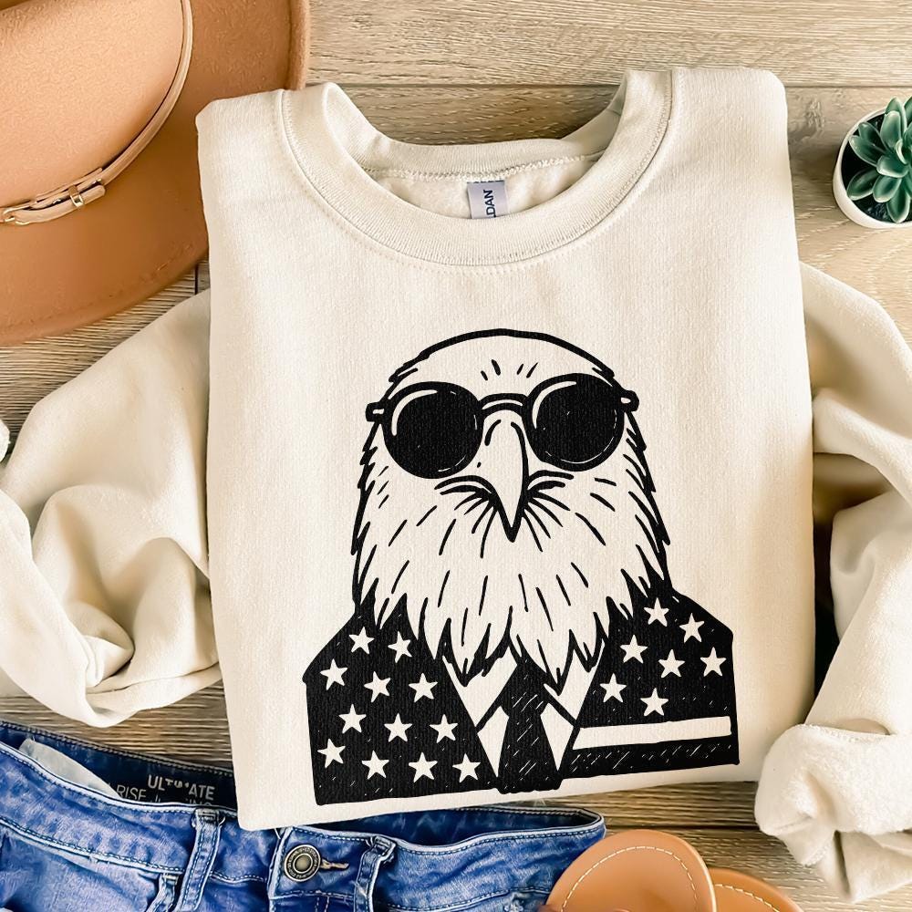 Patriotic 4th of July PNG, American Eagle Vintage Design - 300 DPI Design