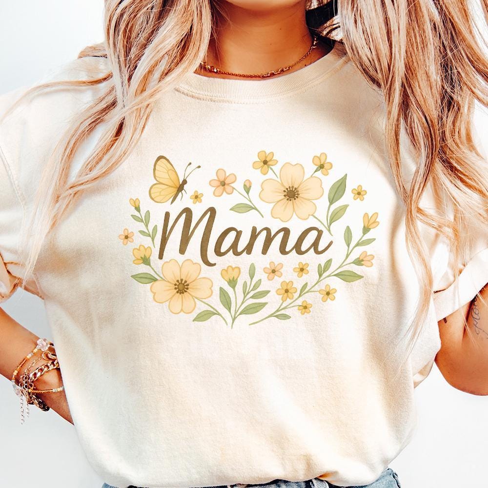 Floral Mama Coquette Bow PNG, Mama Floral PNG - 300 DPI Design for T-Shirt