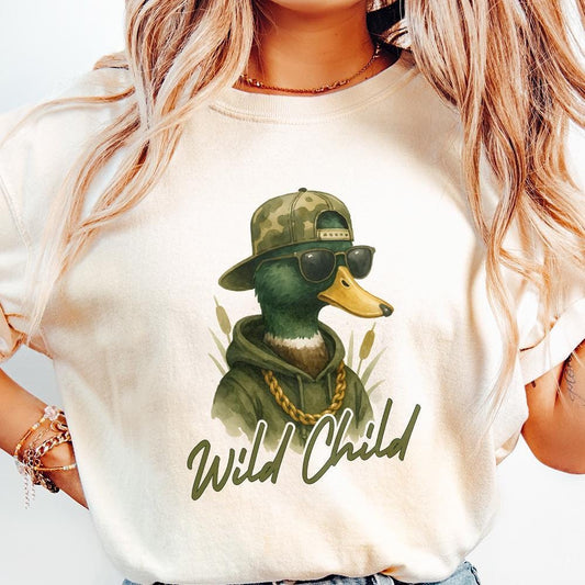 Wild Child Duck Hunting PNG, Funny Duck Hunt Design - 300 DPI Design for