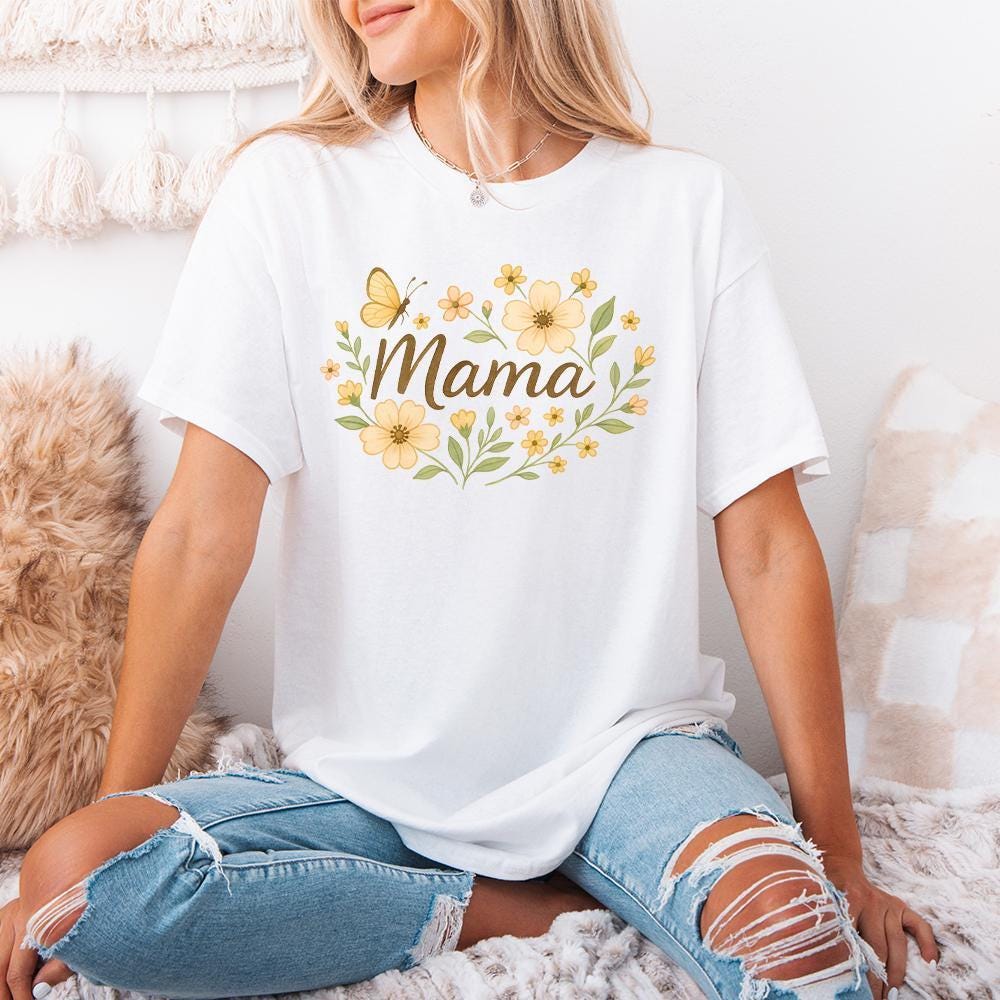 Floral Mama Coquette Bow PNG, Mama Floral PNG - 300 DPI Design for T-Shirt