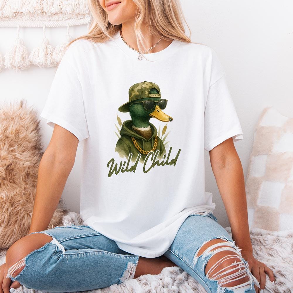 Wild Child Duck Hunting PNG, Funny Duck Hunt Design - 300 DPI Design for