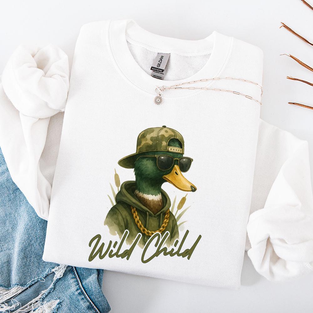 Wild Child Duck Hunting PNG, Funny Duck Hunt Design - 300 DPI Design for