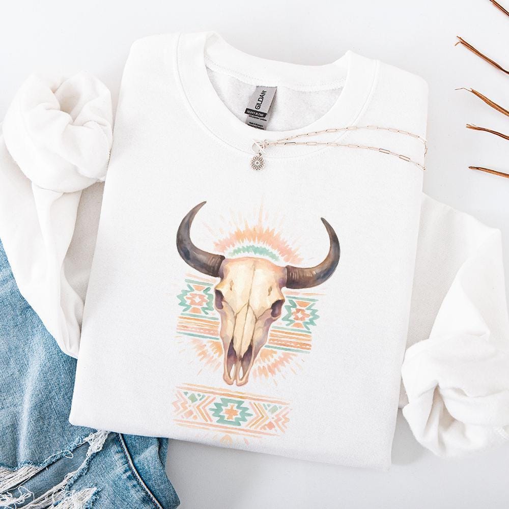 Cow Skull PNG, Western PNG - 300 DPI Design for T-Shirt