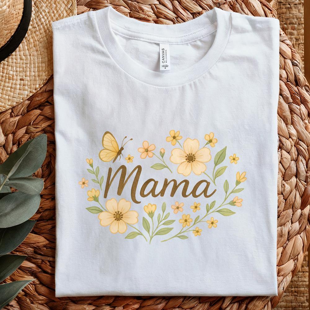Floral Mama Coquette Bow PNG, Mama Floral PNG - 300 DPI Design for T-Shirt