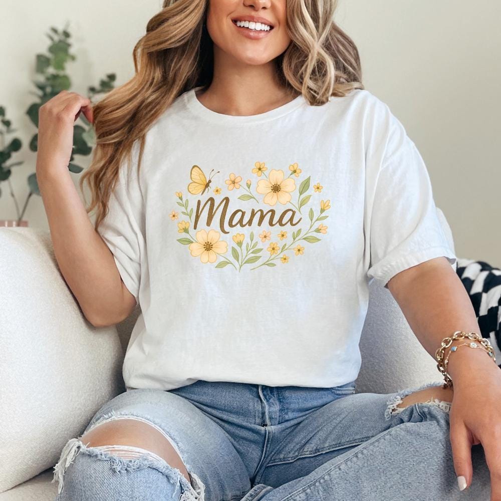 Floral Mama Coquette Bow PNG, Mama Floral PNG - 300 DPI Design for T-Shirt