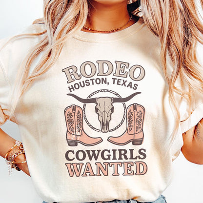 Rodeo Texas Cowgirl Retro PNG, Distressed Cowgirl Boots - 300 DPI Design