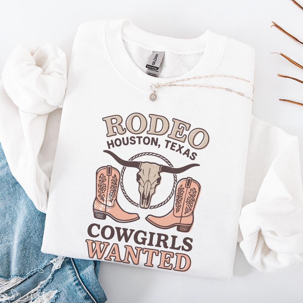 Rodeo Texas Cowgirl Retro PNG, Distressed Cowgirl Boots - 300 DPI Design