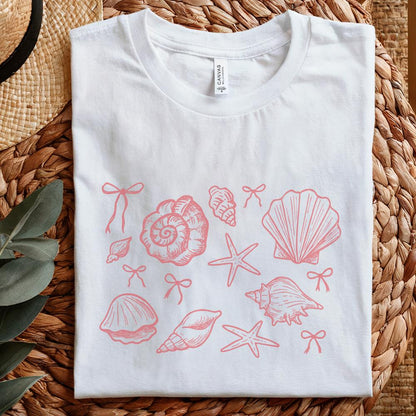 Coquette Seashell PNG, Beach Png - 300 DPI Design for T-Shirt