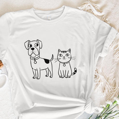 Cute Dog and Cat PNG, Cartoon Pet Friends Digital Download - 300 DPI