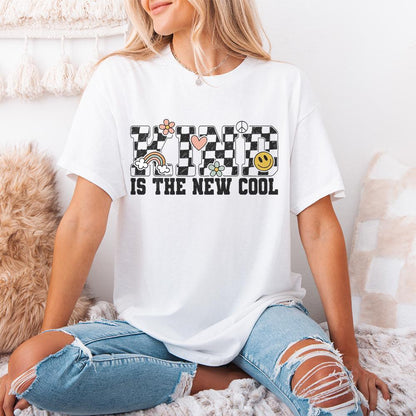 Kind is the New Cool PNG, Retro Sublimation Design - 300 DPI Design for