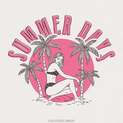 Retro Summer png PNG, Summer Shirt Design - 300 DPI Design for T-Shirt