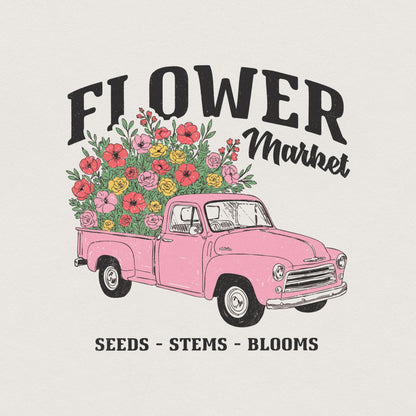 Spring Flower Market PNG, Sublimation Designs - 300 DPI Design for T-Shirt