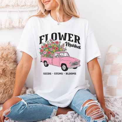 Spring Flower Market PNG, Sublimation Designs - 300 DPI Design for T-Shirt
