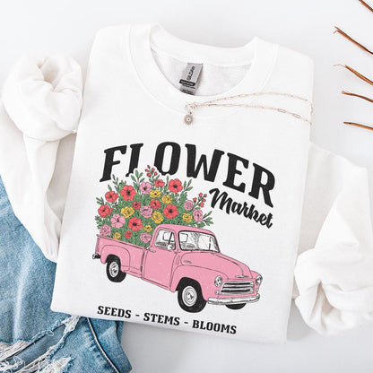 Spring Flower Market PNG, Sublimation Designs - 300 DPI Design for T-Shirt
