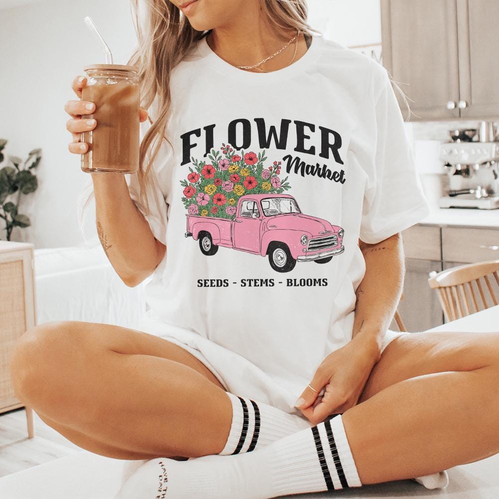 Spring Flower Market PNG, Sublimation Designs - 300 DPI Design for T-Shirt