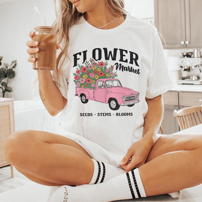 Spring Flower Market PNG, Sublimation Designs - 300 DPI Design for T-Shirt