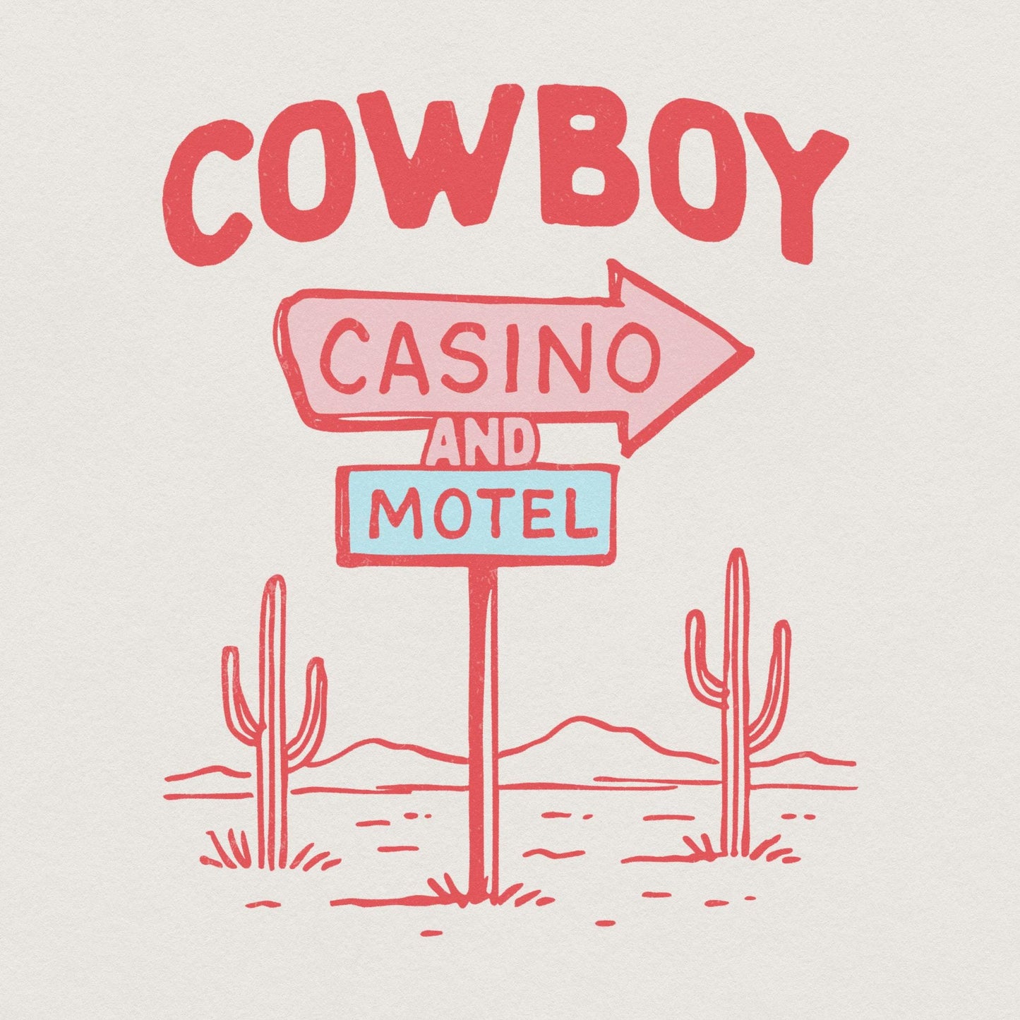 Cowboy Casino Motel Digital Download, Western PNG Designs - 300 DPI