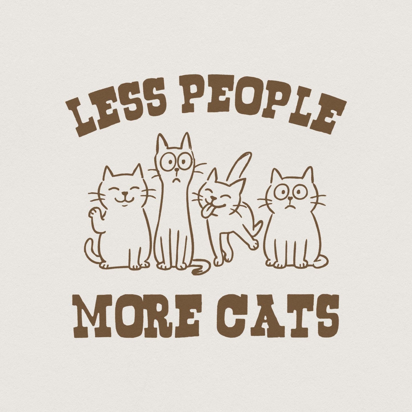 Less People More Cats Vintage Cat Lover Shirt Funny Cat Mom PNG for