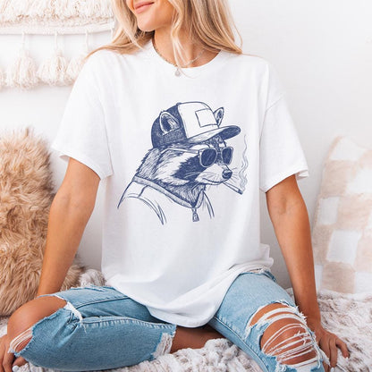 Raccoon Mullet Trucker Hat PNG, Redneck Animals - 300 DPI Design for