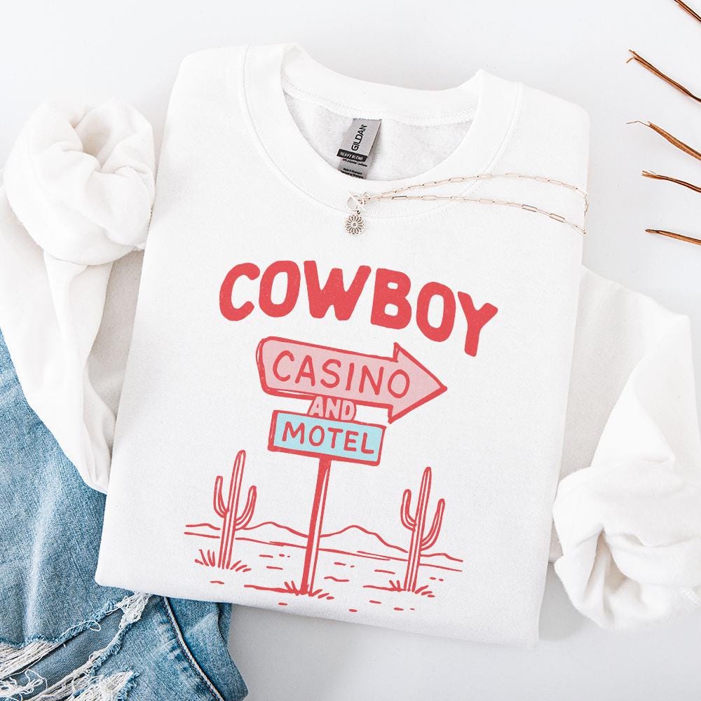 Cowboy Casino Motel Digital Download, Western PNG Designs - 300 DPI