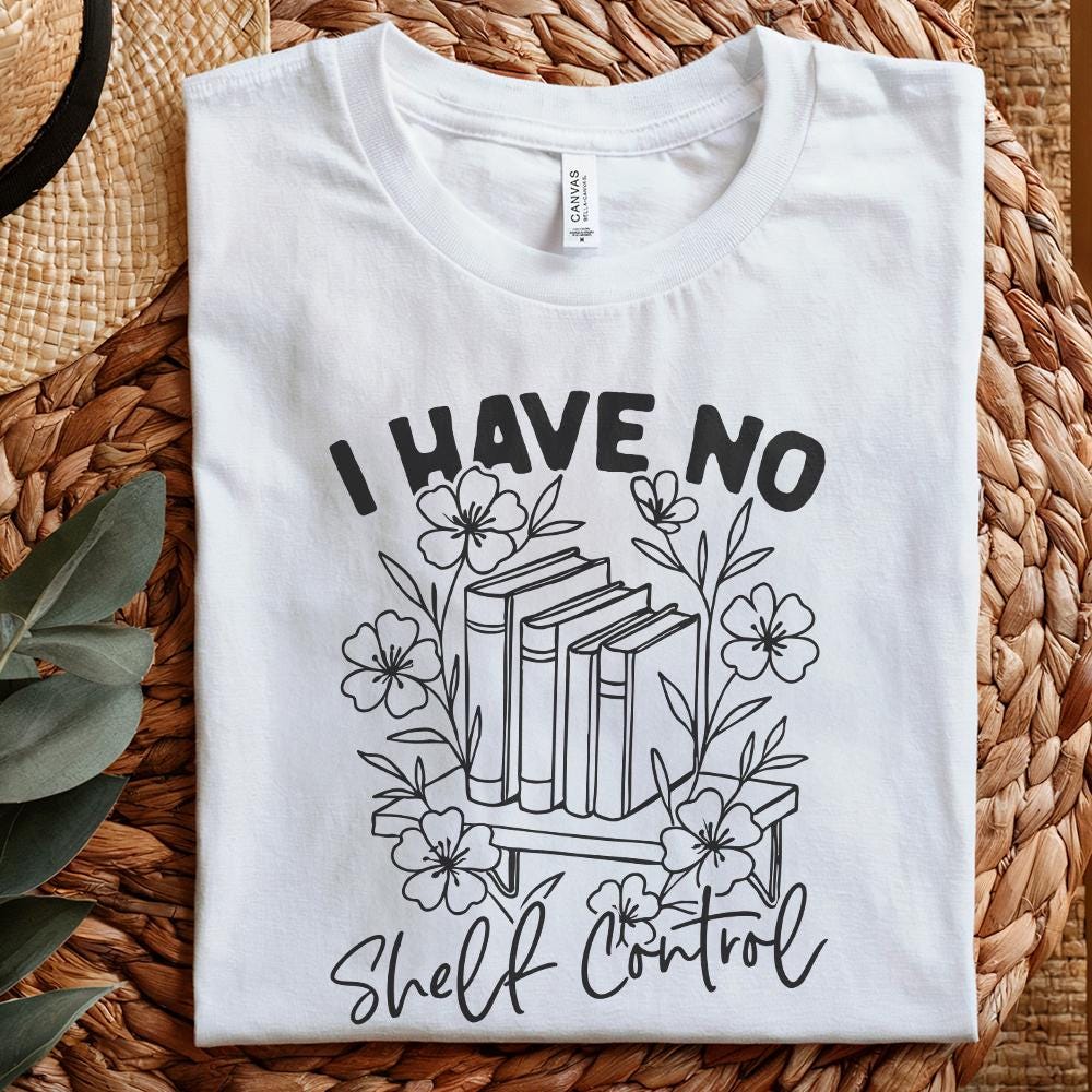 I Have No Shelf Control Book Lovers Design, Vintage Floral Bookshelf PNG