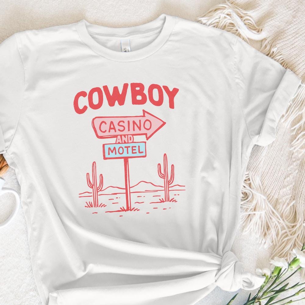 Cowboy Casino Motel Digital Download, Western PNG Designs - 300 DPI