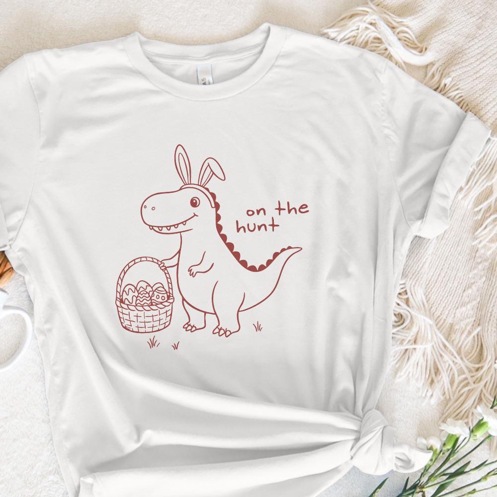 Dinosaur T Rex Easter PNG, Retro Easter Design - 300 DPI Design for T-Shirt
