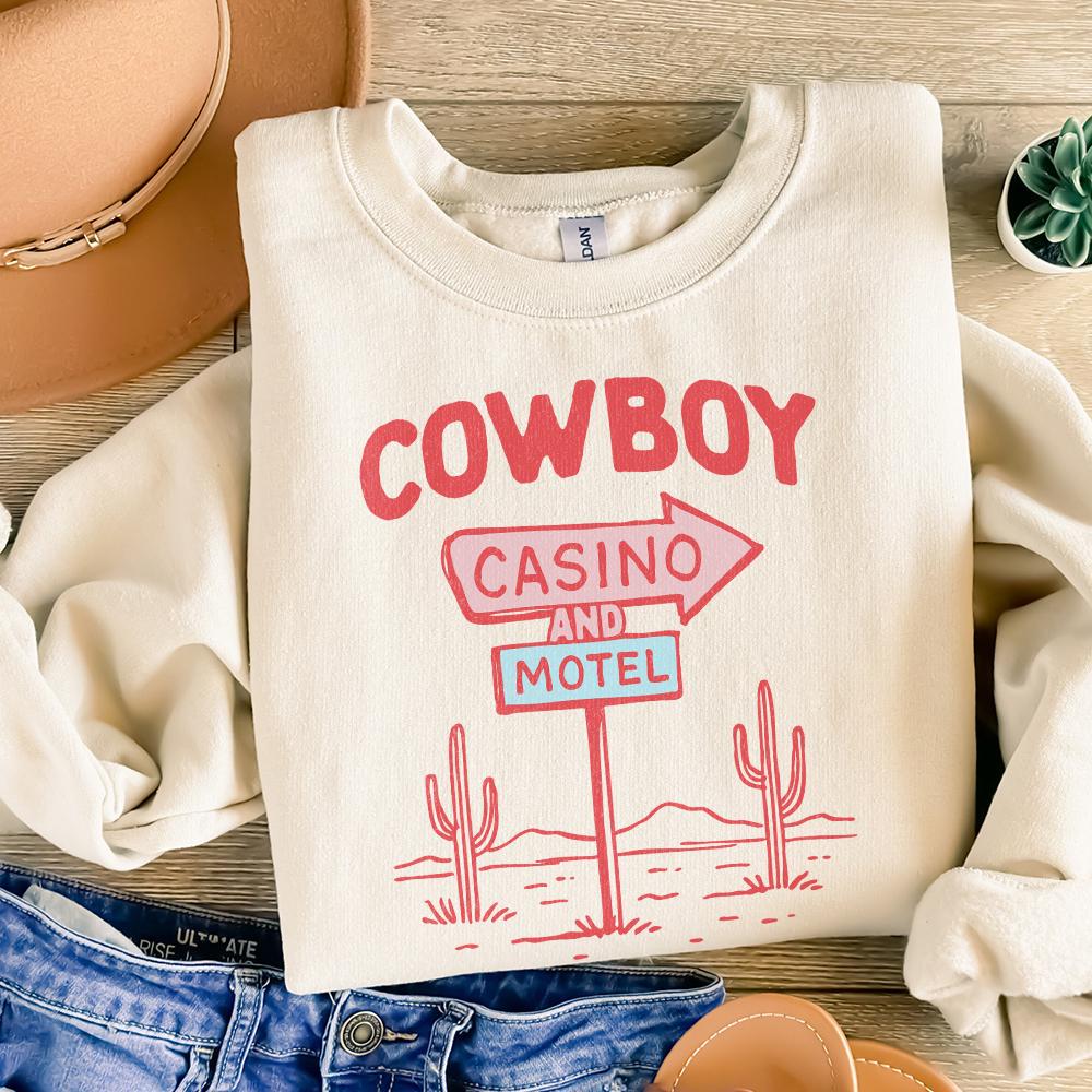 Cowboy Casino Motel Digital Download, Western PNG Designs - 300 DPI
