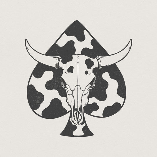 Western Bull Skull PNG, Retro & Neon Western PNG - 300 DPI Design for