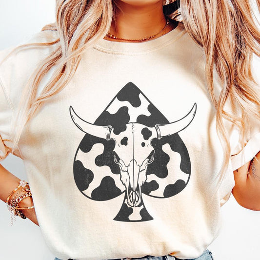 Western Bull Skull PNG, Retro & Neon Western PNG - 300 DPI Design for