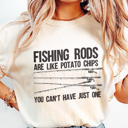 Fishing Rods Are Like Potato Chips PNG, Funny Fishing Shirt - 300 DPI