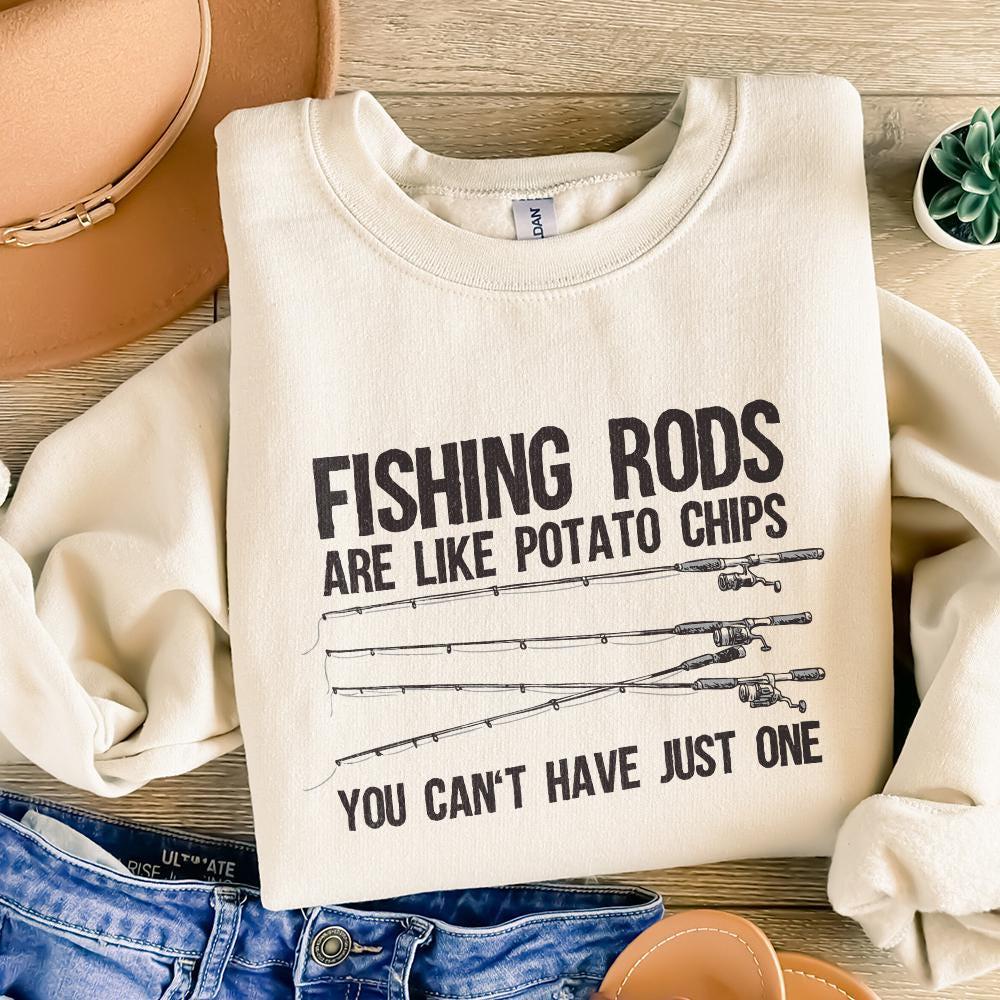 Fishing Rods Are Like Potato Chips PNG, Funny Fishing Shirt - 300 DPI