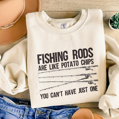 Fishing Rods Are Like Potato Chips PNG, Funny Fishing Shirt - 300 DPI