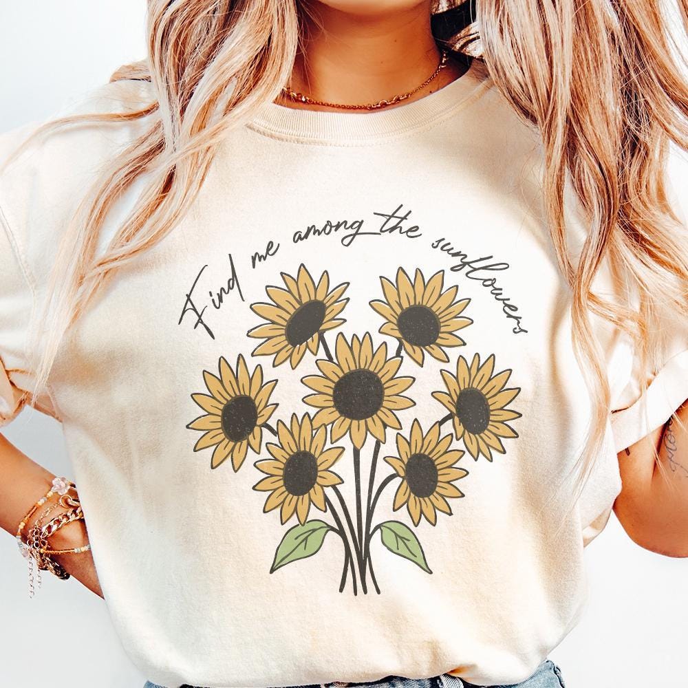 Find Me Among the Sunflowers PNG, Spring Floral - 300 DPI Design for