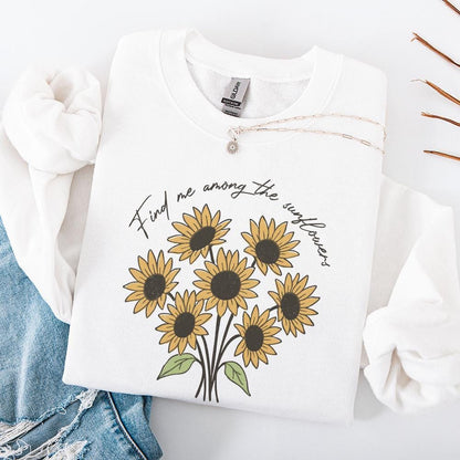 Find Me Among the Sunflowers PNG, Spring Floral - 300 DPI Design for