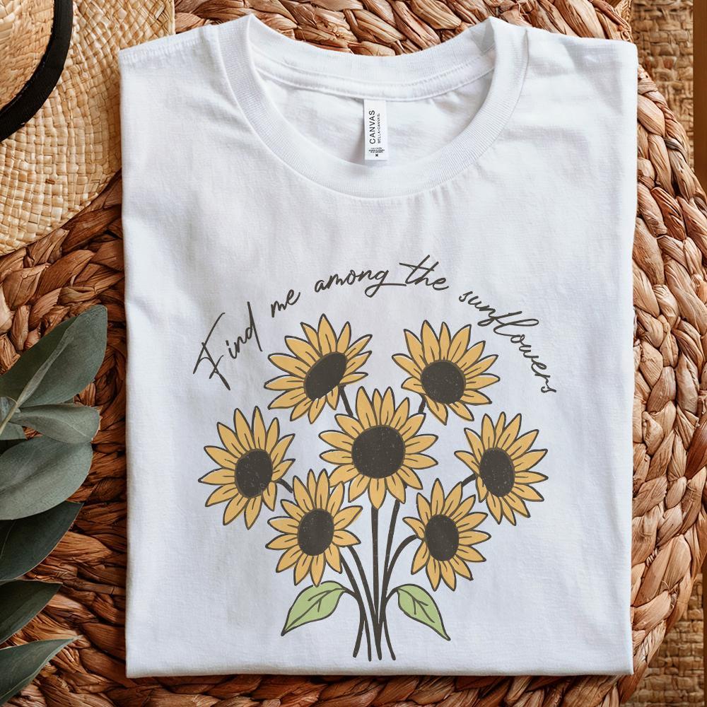Find Me Among the Sunflowers PNG, Spring Floral - 300 DPI Design for