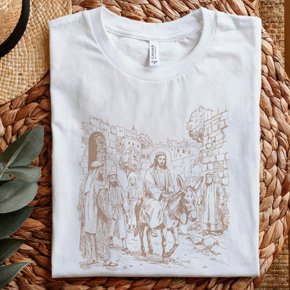 Jesus Entry into Jerusalem Digital Art, Christian Faith Design - 300 DPI