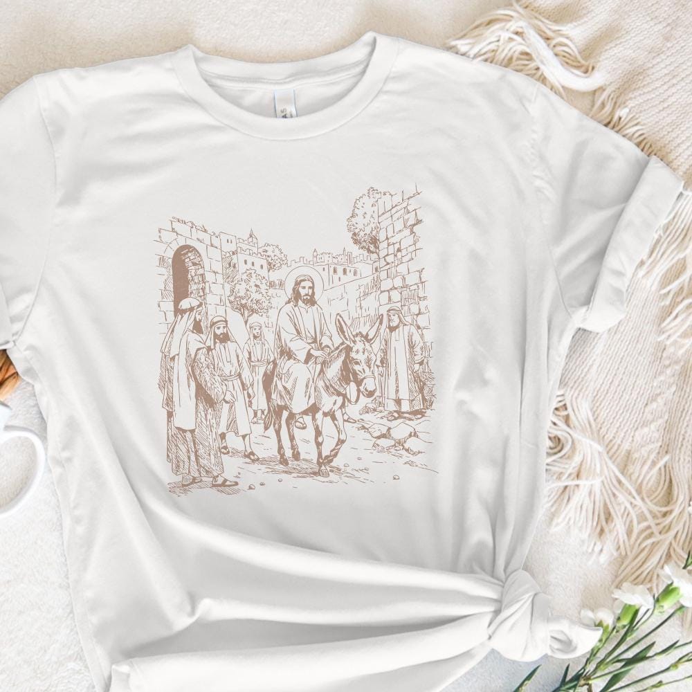 Jesus Entry into Jerusalem Digital Art, Christian Faith Design - 300 DPI